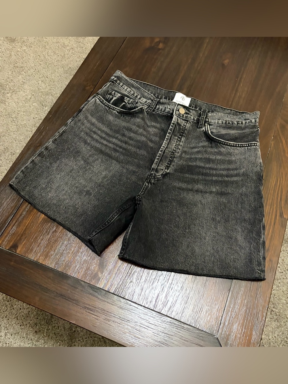 Anine Bing Kat Denim Shorts Washed Black - Picture 6 of 12